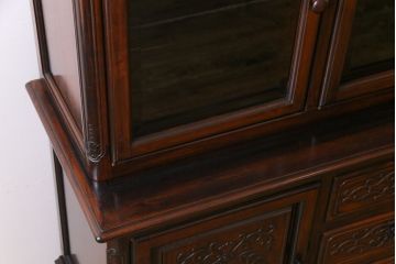 中古美品　カリン材　高級品　上品な雰囲気漂う飾り棚(収納棚、花梨材)(定価約120万円)(R-031832)