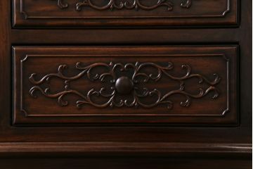 中古美品　カリン材　高級品　上品な雰囲気漂う飾り棚(収納棚、花梨材)(定価約120万円)(R-031832)