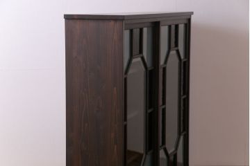 ラフジュ工房オリジナル　アンティーク建具を利用した大正ロマン香る収納棚(キャビネット、戸棚)(1)