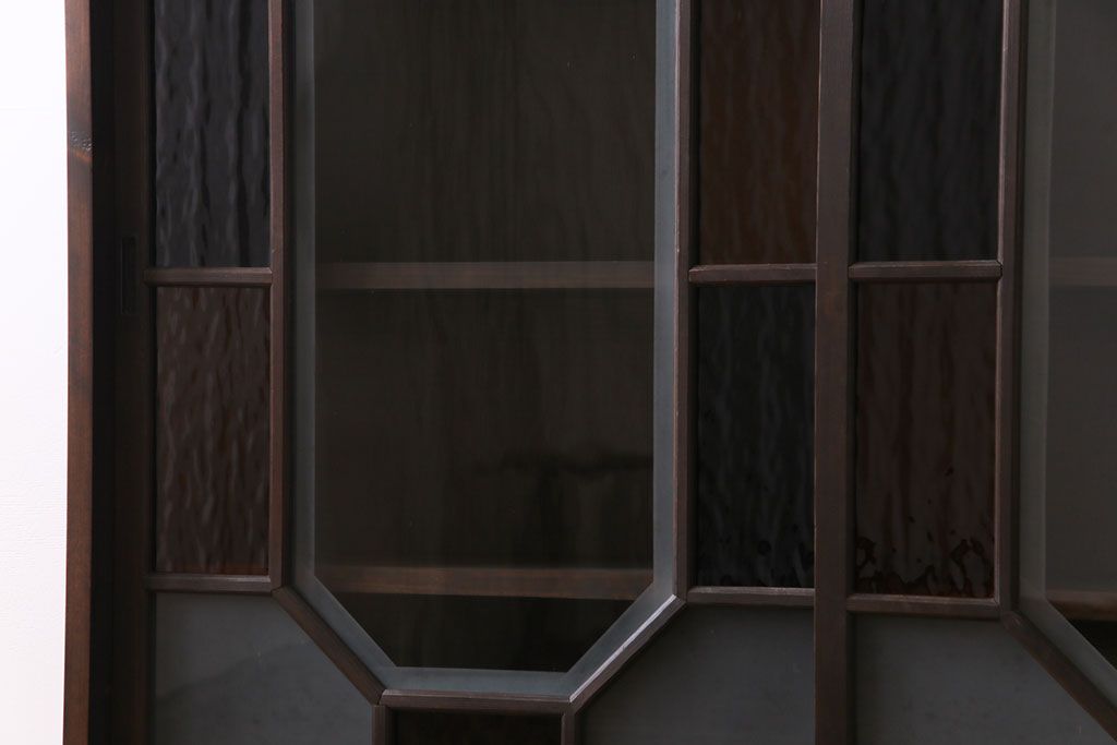 ラフジュ工房オリジナル　アンティーク建具を利用した大正ロマン香る収納棚(キャビネット、戸棚)(2)