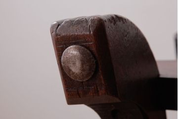 ヴィンテージ家具　フランスビンテージ　レザーが格好いいアームチェア(1人掛けソファ、椅子)