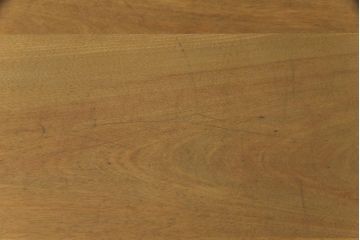 レトロ家具　昭和レトロ　ナラ材　取っ手が個性的な薄型ワークデスク(片袖机、在宅ワーク、在宅用)