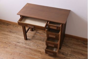 レトロ家具　昭和レトロ　温もりと懐かしさ溢れる薄型ワークデスク(片袖机、在宅ワーク、在宅用)