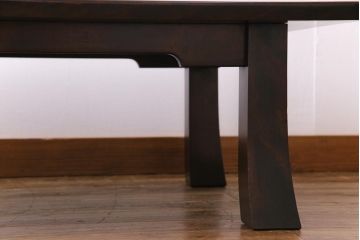 中古　北海道民芸家具　深みのある質感と作りの良さが魅力のローテーブル(座卓、リビングテーブル)(1)