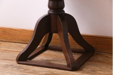 アンティーク家具　大正ロマン　黒いファブリックがシックな回転スツール(回転椅子、チェア)