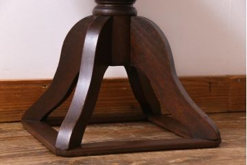 アンティーク家具　大正ロマン　黒いファブリックがシックな回転スツール(回転椅子、チェア)