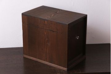 アンティーク雑貨　和製アンティーク　大正昭和初期　倹飩式扉のついた収納箱(収納棚)