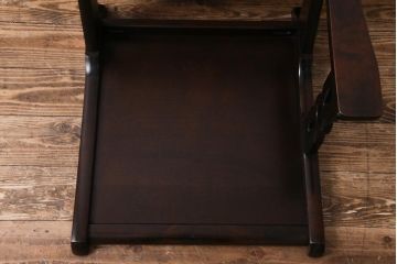 中古　北海道民芸家具　HM692 シックな色合いが上品な片肘付き座椅子(2)