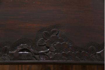 アンティーク家具　特注品　激レア!　華やかさが際立つ軽井沢彫りバタフライテーブル(エクステンションテーブル、ダイニングテーブル)