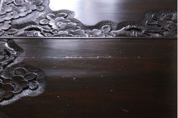 アンティーク家具　特注品　激レア!　華やかさが際立つ軽井沢彫りバタフライテーブル(エクステンションテーブル、ダイニングテーブル)