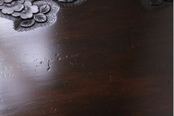 アンティーク家具　特注品　激レア!　華やかさが際立つ軽井沢彫りバタフライテーブル(エクステンションテーブル、ダイニングテーブル)