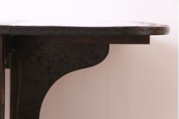 アンティーク家具　特注品　激レア!　華やかさが際立つ軽井沢彫りバタフライテーブル(エクステンションテーブル、ダイニングテーブル)