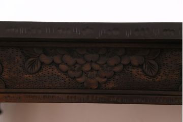 アンティーク家具　特注品　激レア!　華やかさが際立つ軽井沢彫りバタフライテーブル(エクステンションテーブル、ダイニングテーブル)