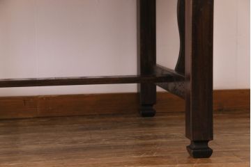 アンティーク家具　特注品　激レア!　華やかさが際立つ軽井沢彫りバタフライテーブル(エクステンションテーブル、ダイニングテーブル)