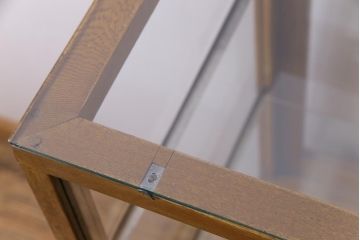 レトロ家具　昭和中期　ナラ材　レトロな雰囲気が味のあるガラスケース(陳列棚、飾り棚)