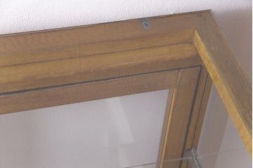 レトロ家具　昭和中期　ナラ材　レトロな雰囲気が味のあるガラスケース(陳列棚、飾り棚)