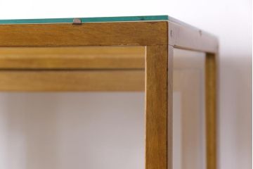 レトロ家具　昭和中期　ナラ材　レトロな雰囲気が味のあるガラスケース(陳列棚、飾り棚)