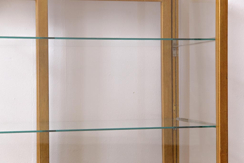 レトロ家具　昭和中期　ナラ材　レトロな雰囲気が味のあるガラスケース(陳列棚、飾り棚)