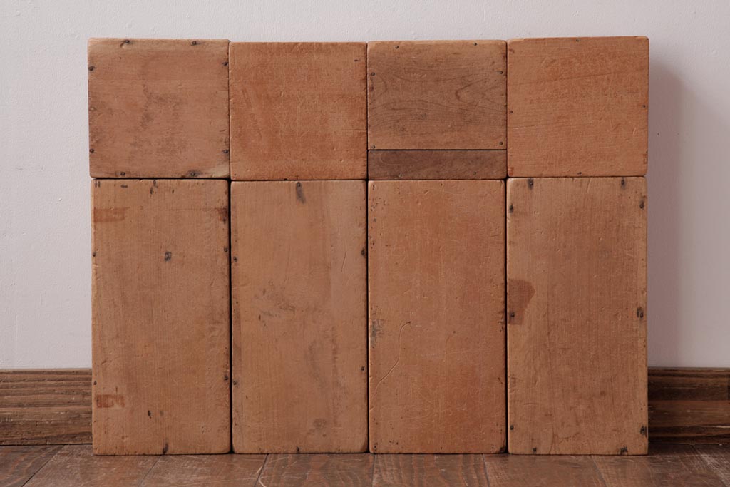 アンティーク雑貨　昭和レトロ　大きな積み木セット【マルチ/16ヶ組】(飾り台、花台、ディスプレイ雑貨)(2)