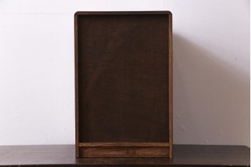 アンティーク家具　昭和中期　ネームプレート付き　懐かしさ漂うナラ材製の小引き出し(小物収納、卓上収納)