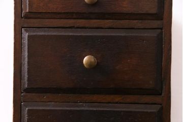 レトロ家具　昭和初期　古い木の質感が味わい深いレトロな小引き出し(小物収納、卓上収納)
