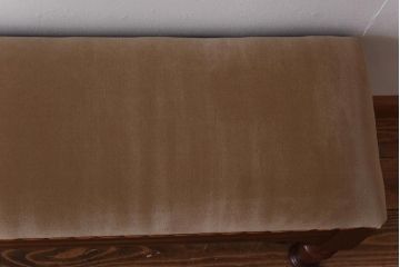 アンティーク家具　和製アンティーク　栓材　大正ロマンの雰囲気溢れるクッションベンチ(長椅子)