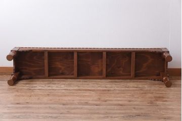 アンティーク家具　和製アンティーク　栓材　大正ロマンの雰囲気溢れるクッションベンチ(長椅子)