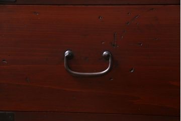 アンティーク家具　昭和初期　ヒノキ材　脚付リメイク　情緒あふれる箪笥リビングボード(チェスト、衣装箪笥)