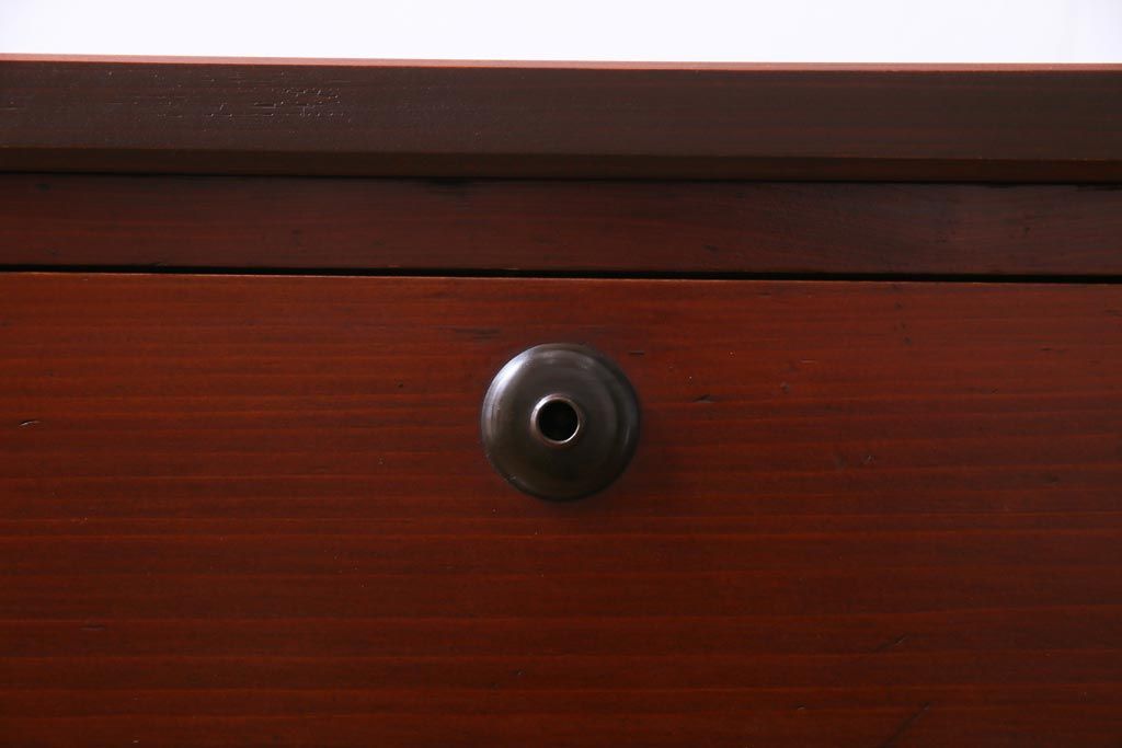 アンティーク家具　昭和初期　ヒノキ材　脚付リメイク　情緒あふれる箪笥リビングボード(チェスト、衣装箪笥)