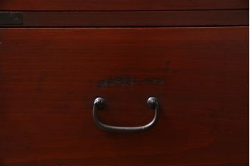 アンティーク家具　昭和初期　ヒノキ材　脚付リメイク　情緒あふれる箪笥リビングボード(チェスト、衣装箪笥)