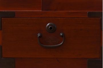 アンティーク家具　昭和初期　ヒノキ材　和の趣き溢れる上品な箪笥ローボード(収納棚、引き出し、リビングボード)