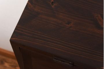 アンティーク家具　リメイク品　前面松材　古材の風合いが味わい深いパタパタ扉の脚付きキャビネット(戸棚、下駄箱、収納棚)