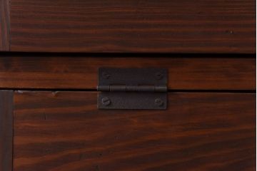 アンティーク家具　リメイク品　前面松材　古材の風合いが味わい深いパタパタ扉のキャビネット(戸棚、下駄箱、収納棚)(1)