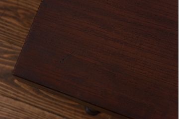 和製アンティーク　ケヤキ材一枚板　すっきりとした佇まいのリメイク鉄脚ベンチ(板座チェア、椅子)
