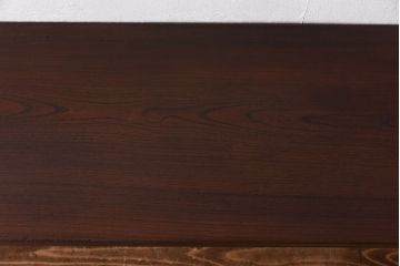 和製アンティーク　リメイク　ケヤキ材一枚板　味のある座面が魅力の鉄脚ベンチ(板座チェア、椅子)