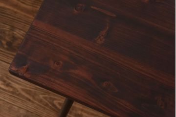 アンティーク家具　昭和中期　天板ヒノキ材　錆のついた風合いがお洒落な鉄脚テーブル(コーヒーテーブル、サイドテーブル、作業台)