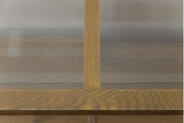 レトロ家具　昭和中期　ナラ材　レトロであたたかみのある雰囲気のガラスケース(陳列棚、飾り棚)