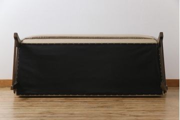 中古　神戸洋家具　永田良介商店　上質なつくりが魅力的なチロル型ソファ(3人掛けソファ)