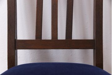 アンティーク家具　和製アンティーク　ナラ材　シックな雰囲気漂うクッションチェア(ダイニングチェア)