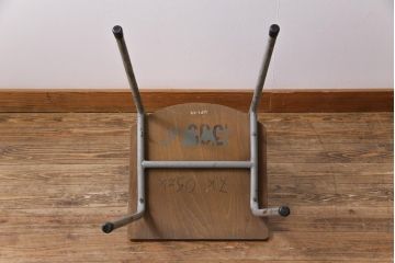 ヴィンテージ家具　イギリスビンテージ　ジャンク感が楽しめる使い込まれたスクールチェア(ワークチェア、板座チェア)(1)
