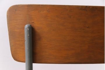 ヴィンテージ家具　イギリスビンテージ　メンズライクなアレンジにおすすめのスクールチェア(ワークチェア、板座チェア)