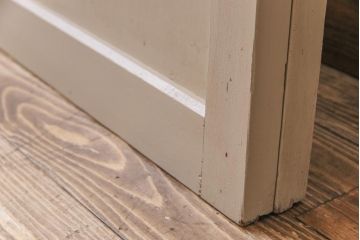 ペイント家具　レトロなペイントカラーが魅力の板戸2枚セット(引き戸、建具)