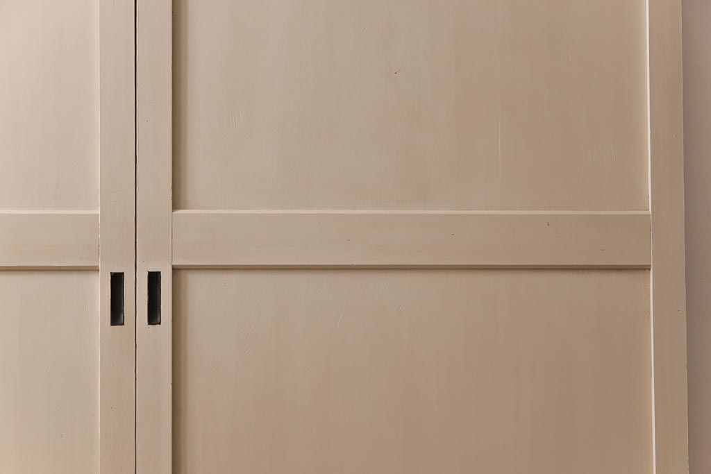 ペイント家具　レトロなペイントカラーが魅力の板戸2枚セット(引き戸、建具)