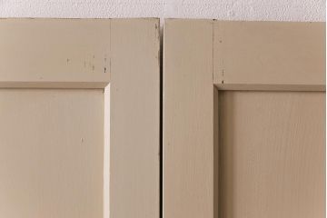 ペイント家具　レトロなペイントカラーが魅力の板戸2枚セット(引き戸、建具)