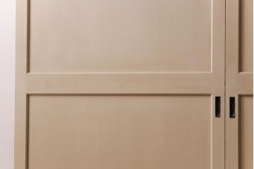 ペイント家具　レトロなペイントカラーが魅力の板戸2枚セット(引き戸、建具)