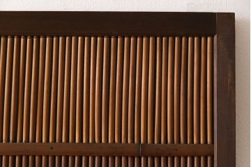 昭和中期　竹の桟が風情を漂わせるアンティーク御簾戸(簾戸、簀戸、葭戸、夏障子、夏戸、葦戸)2枚セット