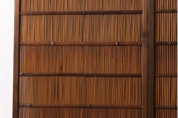 昭和中期　竹の桟が風情を漂わせるアンティーク御簾戸(簾戸、簀戸、葭戸、夏障子、夏戸、葦戸)2枚セット