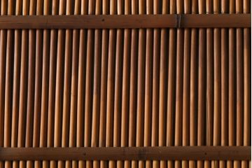昭和中期　竹の桟が風情を漂わせるアンティーク御簾戸(簾戸、簀戸、葭戸、夏障子、夏戸、葦戸)2枚セット