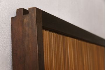昭和中期　竹の桟が風情を漂わせるアンティーク御簾戸(簾戸、簀戸、葭戸、夏障子、夏戸、葦戸)2枚セット