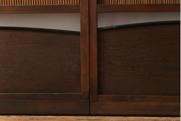 昭和中期　竹の桟が風情を漂わせるアンティーク御簾戸(簾戸、簀戸、葭戸、夏障子、夏戸、葦戸)2枚セット